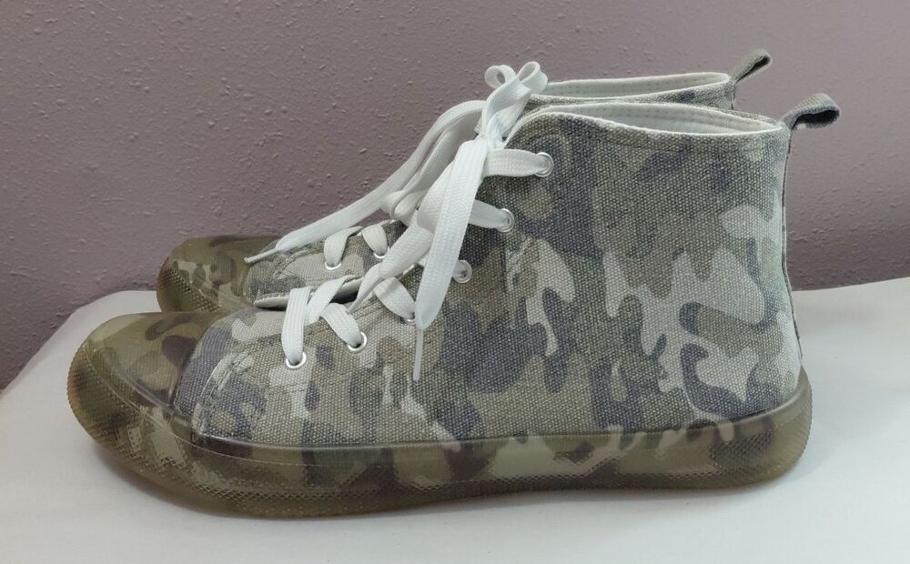 Vintage Havana High Top Sneakers Rewind Army Camo Print Size 10 Lace Up - Picture 4 of 8